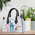 "Steal the Spotlight at Coachella with the Limited Edition V1 Leather Bag: LA Dodgers x Sabrina Carpenter!"